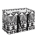 White And Grey Aztec Pattern Print Utility Tote Bag