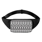 White And Grey Aztec Pattern Print Waist Bag