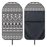 White And Grey Aztec Pattern Print Waterproof Car Seat Cover