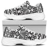 White And Grey Aztec Pattern Print White Chunky Shoes