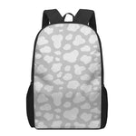 White And Grey Cow Print 17 Inch Backpack