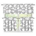 White And Grey Cow Print 3 Piece Kitchen Curtains