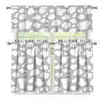 White And Grey Cow Print 3 Piece Kitchen Curtains