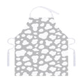 White And Grey Cow Print Adjustable Apron