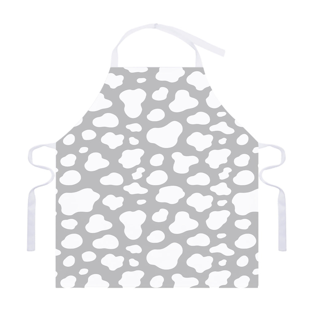 White And Grey Cow Print Adjustable Apron