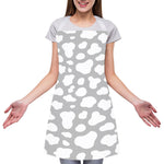 White And Grey Cow Print Adjustable Apron