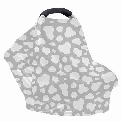 White And Grey Cow Print Baby Seat Cover