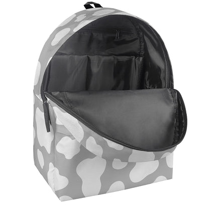 White And Grey Cow Print Backpack