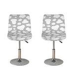 White And Grey Cow Print Bar Stool Covers