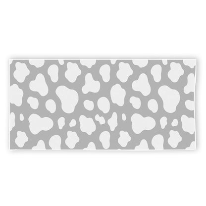 White And Grey Cow Print Beach Towel