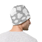 White And Grey Cow Print Beanie