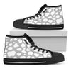 White And Grey Cow Print Black High Top Sneakers