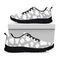 White And Grey Cow Print Black Running Shoes