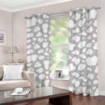 White And Grey Cow Print Blackout Grommet Curtains