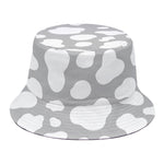 White And Grey Cow Print Bucket Hat