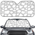 White And Grey Cow Print Car Windshield Sun Shade