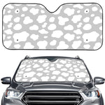 White And Grey Cow Print Car Windshield Sun Shade