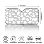 White And Grey Cow Print Car Windshield Sun Shade