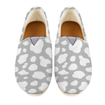 White And Grey Cow Print Casual Shoes