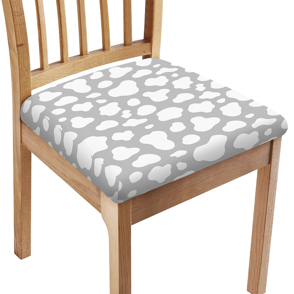 White And Grey Cow Print Chair Cushion Cover