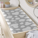 White And Grey Cow Print Changing Pad Cover