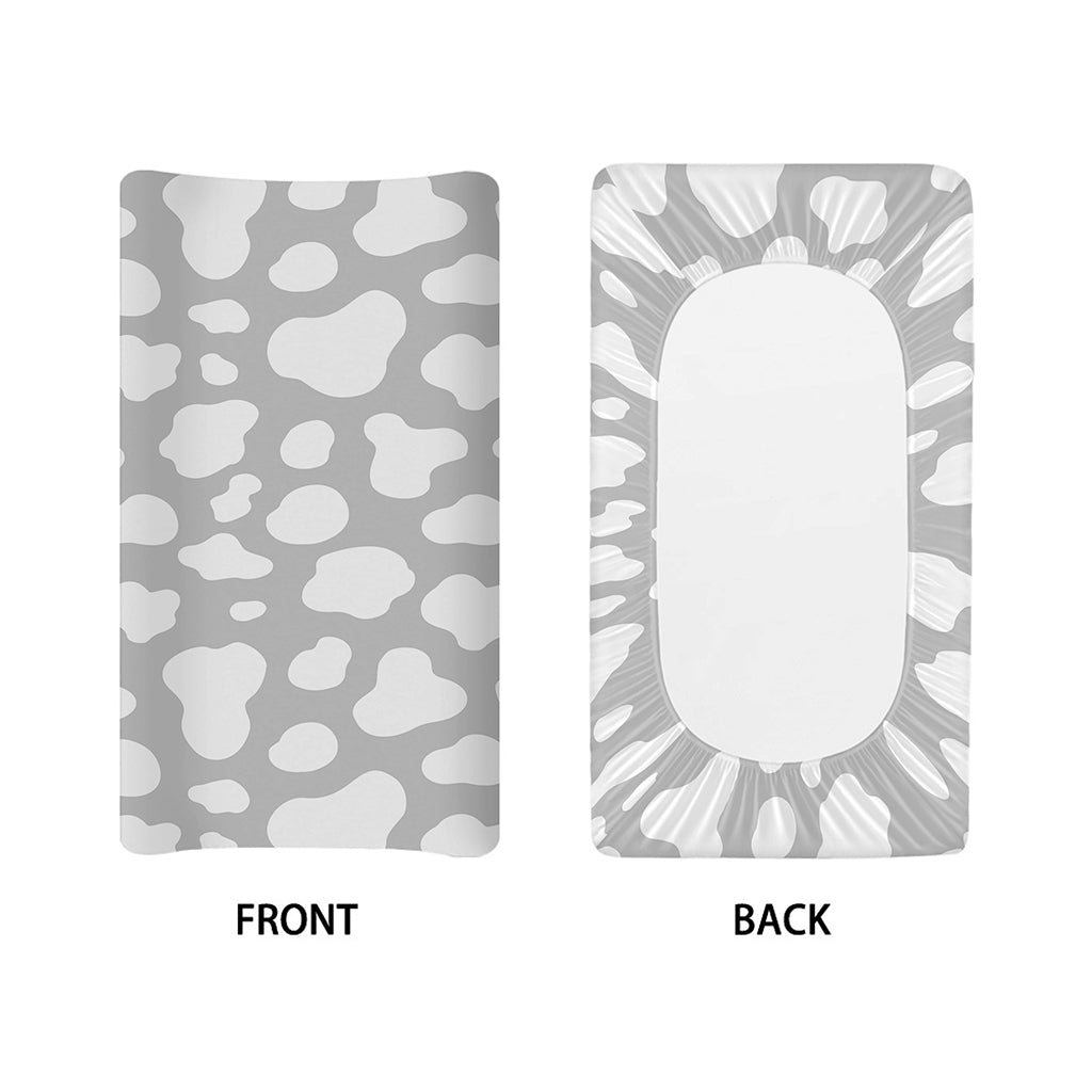 White And Grey Cow Print Changing Pad Cover