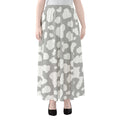 White And Grey Cow Print Chiffon Maxi Skirt