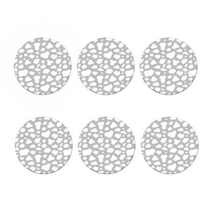 White And Grey Cow Print Coaster Set