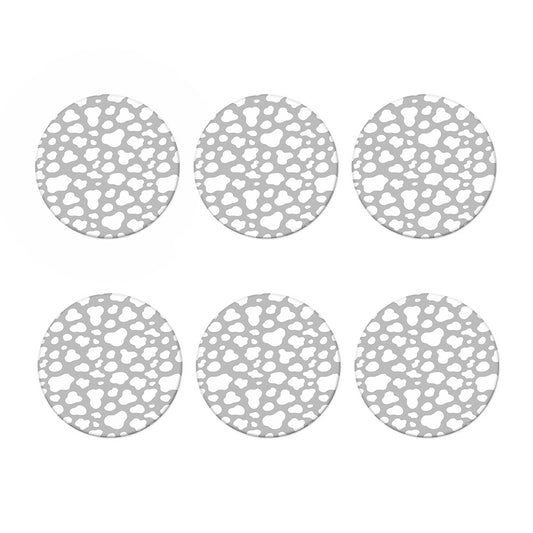 White And Grey Cow Print Coaster Set