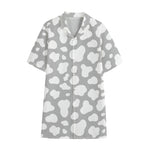 White And Grey Cow Print Cotton Hawaiian Shirt