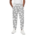 White And Grey Cow Print Cotton Sweatpants
