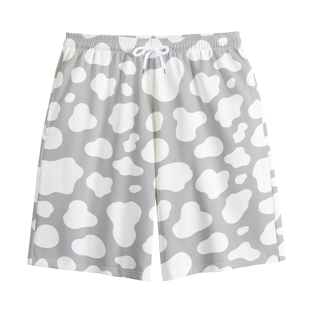 White And Grey Cow Print Cotton Shorts