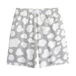 White And Grey Cow Print Cotton Shorts