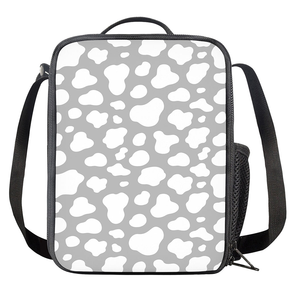 White And Grey Cow Print Crossbody Lunch Bag
