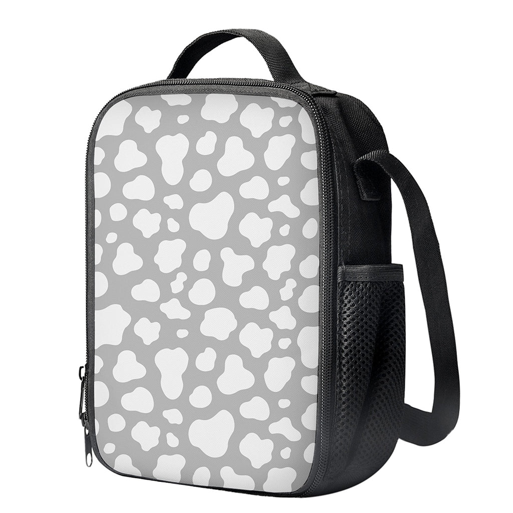 White And Grey Cow Print Crossbody Lunch Bag