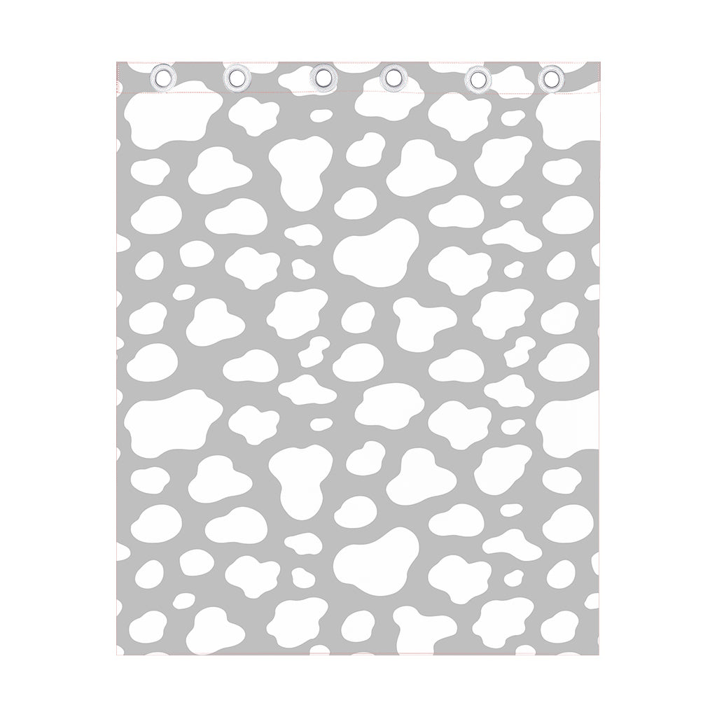 White And Grey Cow Print Curtain