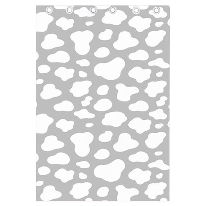 White And Grey Cow Print Curtain