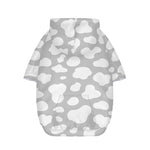 White And Grey Cow Print Dog Zip Up Hoodie