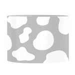 White And Grey Cow Print Drum Lamp Shade