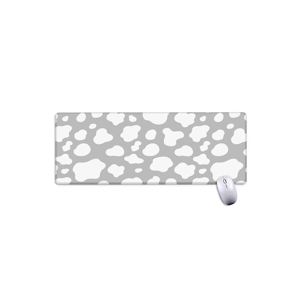 White And Grey Cow Print Extended Mouse Pad