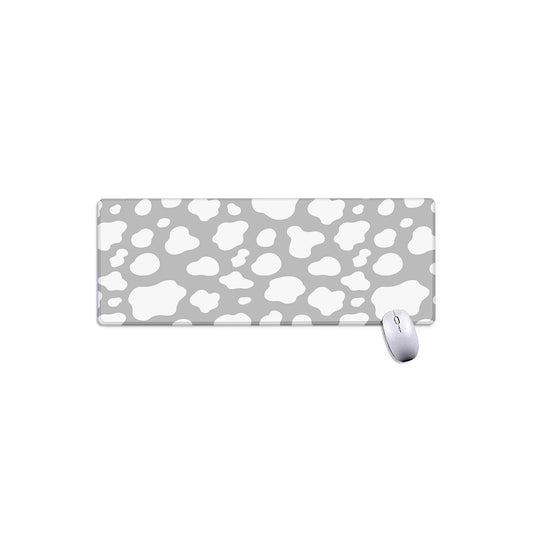 White And Grey Cow Print Extended Mouse Pad