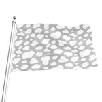 White And Grey Cow Print Flag