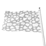 White And Grey Cow Print Flag