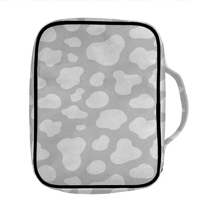 White And Grey Cow Print Front Pocket Bible Bag