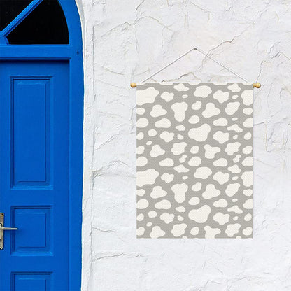 White And Grey Cow Print Garden Flag