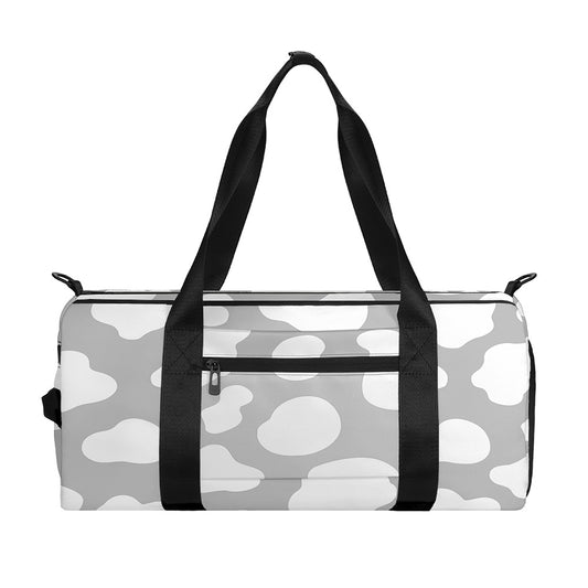 White And Grey Cow Print Gym Bag