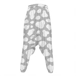 White And Grey Cow Print Hammer Pants