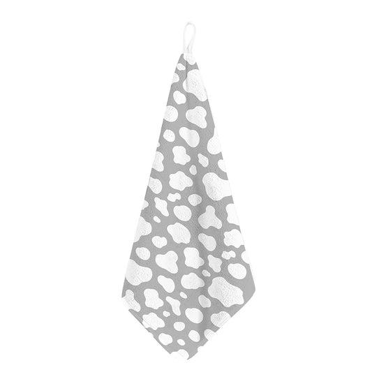 White And Grey Cow Print Hand Towel