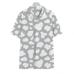 White And Grey Cow Print Hawaiian Shirt