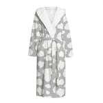 White And Grey Cow Print Hooded Bathrobe